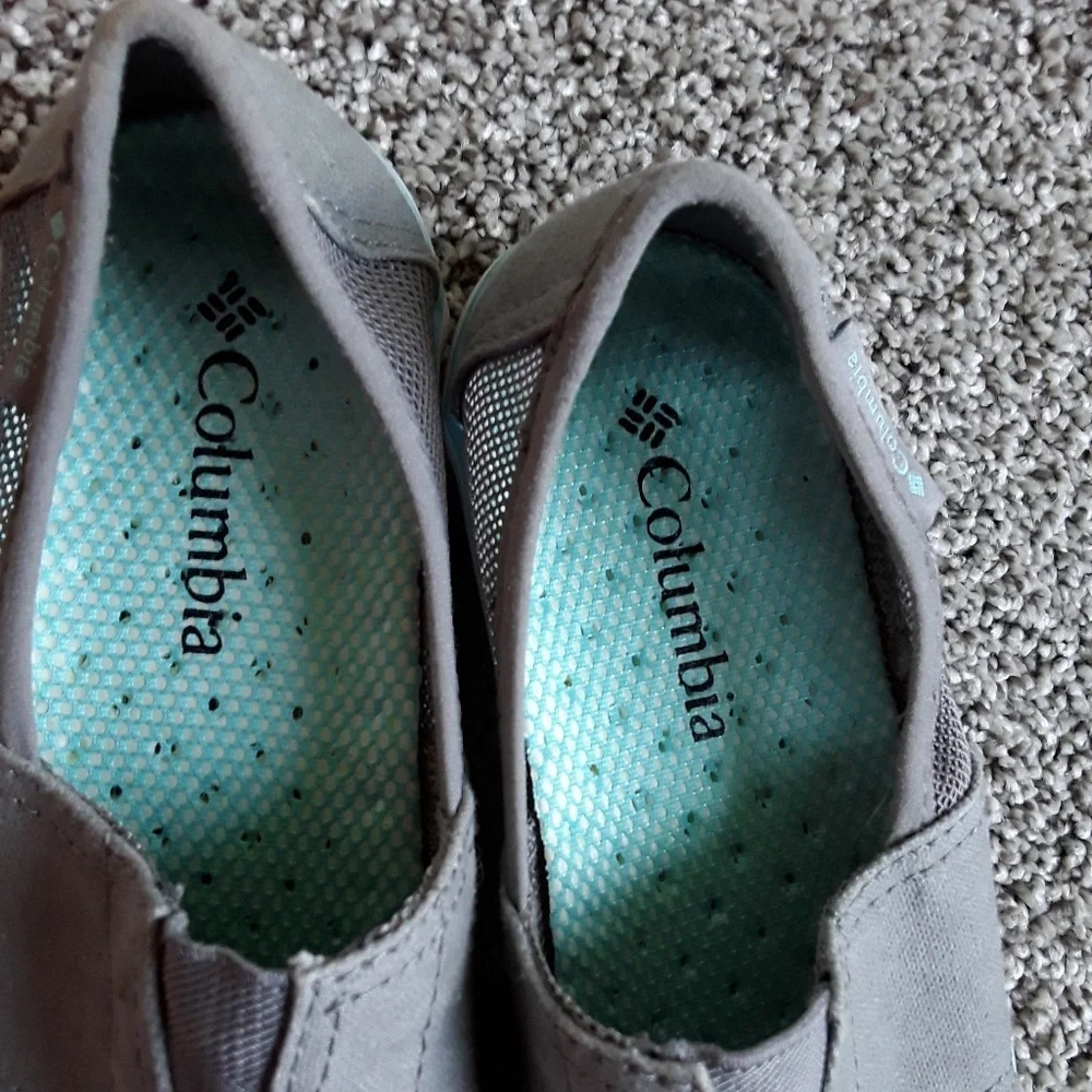 Columbia vent canvas slip on gray shoes women size 6.5